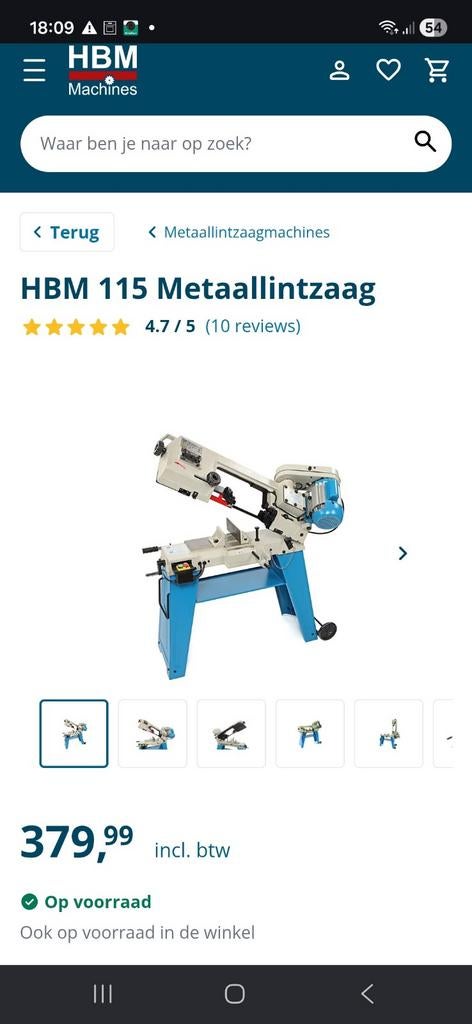 HBM 115 Metaallintzaag - goede staat, Ophalen, 70 mm of meer, HBM, 600 tot 1200 watt