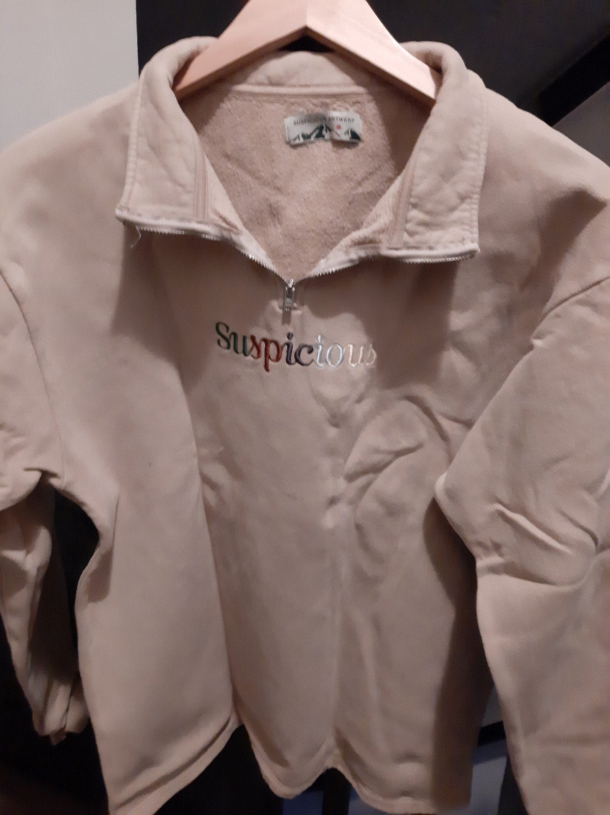 Suspicious trui met rits, maat S, Ophalen of Verzenden, Zo goed als nieuw, Beige