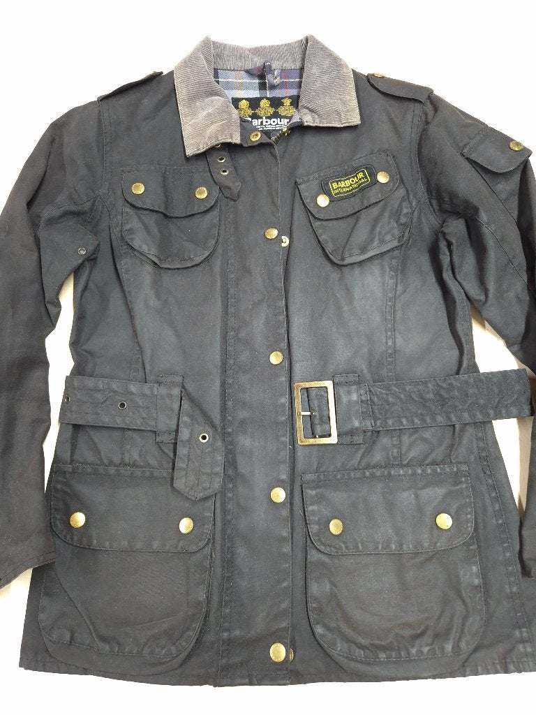 Barbour 'Ladies Int. Jkt.' dames wax jas, maat 34, Kleding | Dames, Barbour, Zwart, Ophalen of Verzenden, Zo goed als nieuw