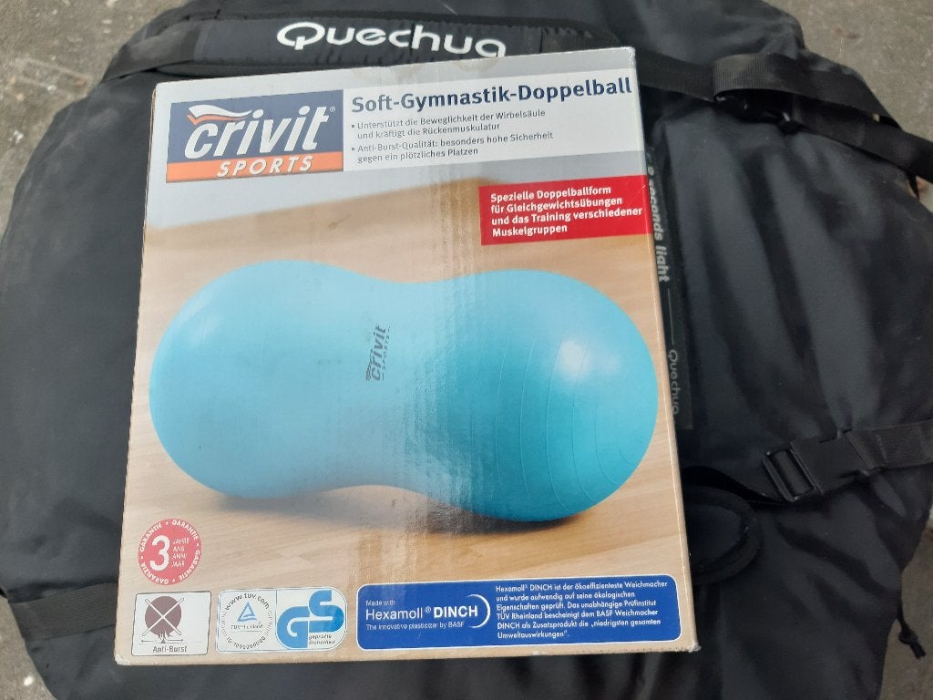 Crivit Dubbele massage- en fitnessbal blauw, Sport en Fitness, Fitnessmaterialen, Ophalen, Nieuw, Buik, Fitnessbal