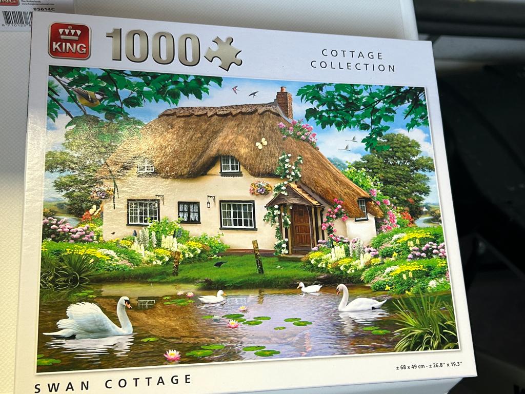 Puzzel King Cottage Collection "Swan Cottage", Ophalen, 500 t/m 1500 stukjes, Gebruikt, Legpuzzel