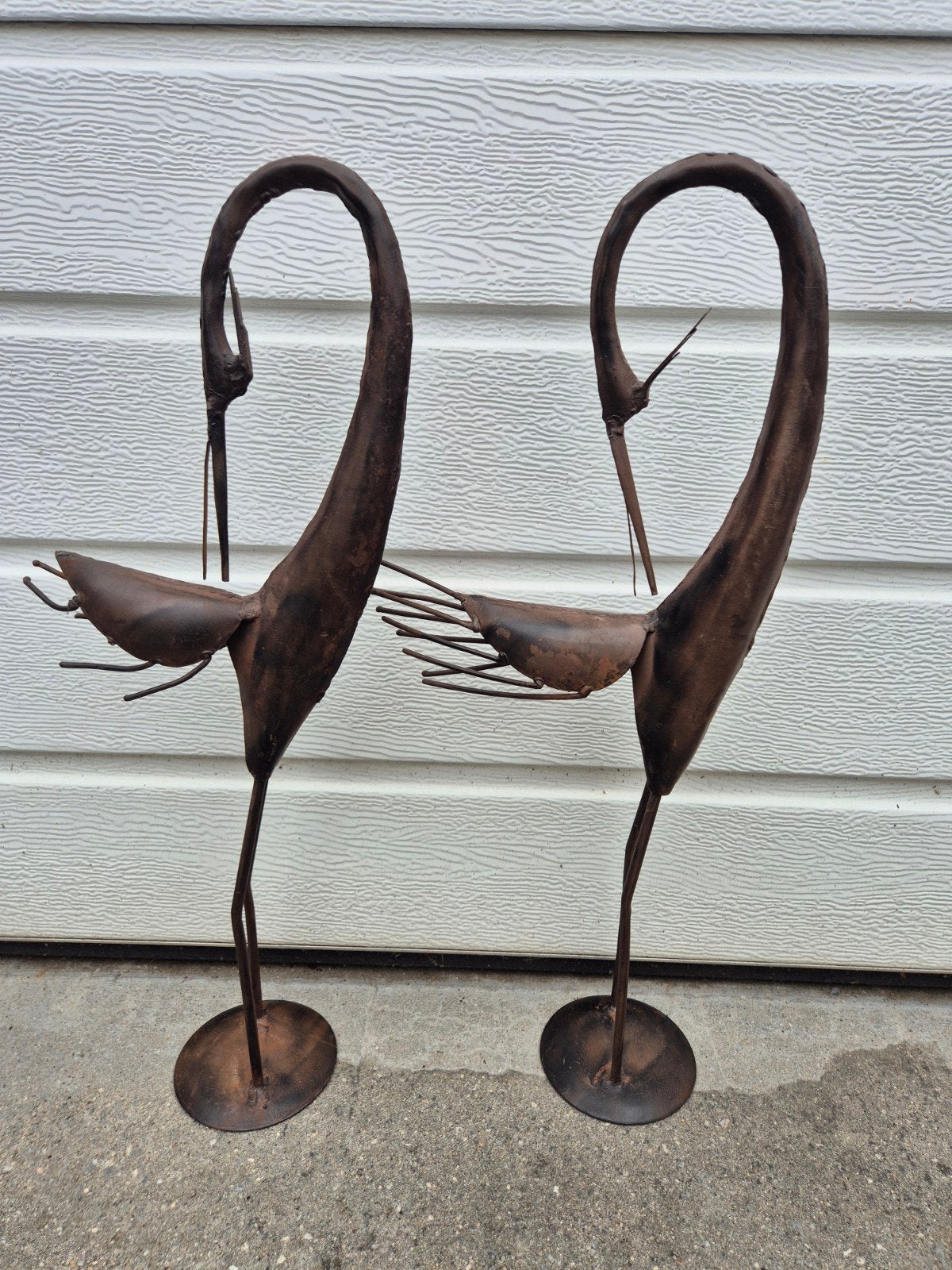 Metalen Kraanvogels Tuinbeeld - Set van 2, Weerbestendig, Ophalen of Verzenden, 20 - 50 cm, Beeld