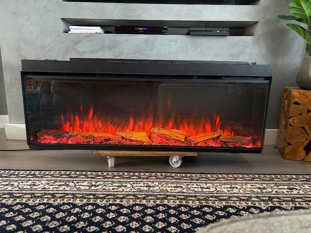 Trimline 130 eSolus - elektrische 3d inbouwhaard, Ophalen, Elektrische haard, Zo goed als nieuw, Info@trimlinefires.com