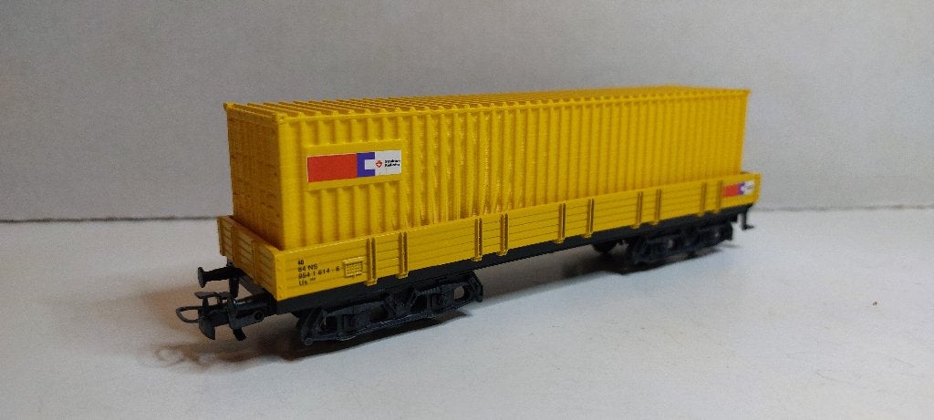 Strukton Lage bakwagon met 40 ft. Container **Nieuw** (07), Wisselstroom, Ophalen of Verzenden, NS, Märklin