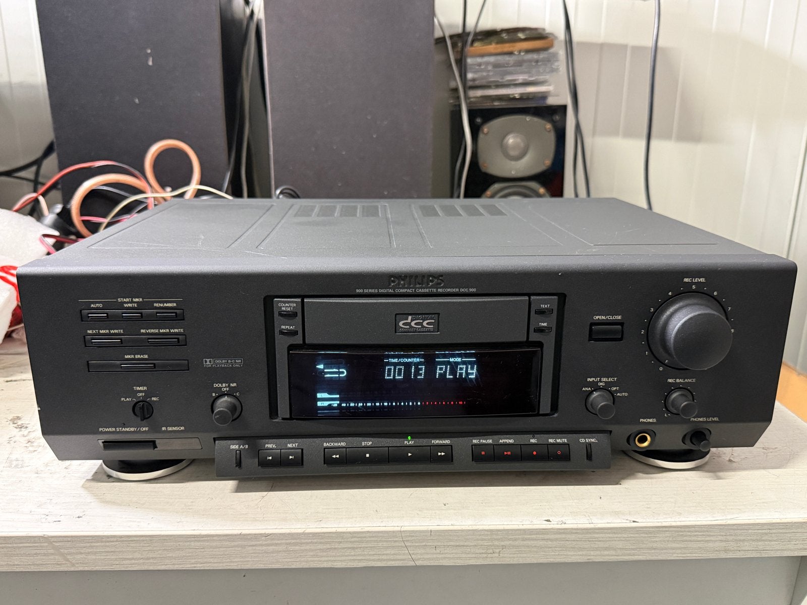 Philips DCC 900 Digital Compact Cassette Recorder - Defect, Philips, Philips, Tape counter, Enkel