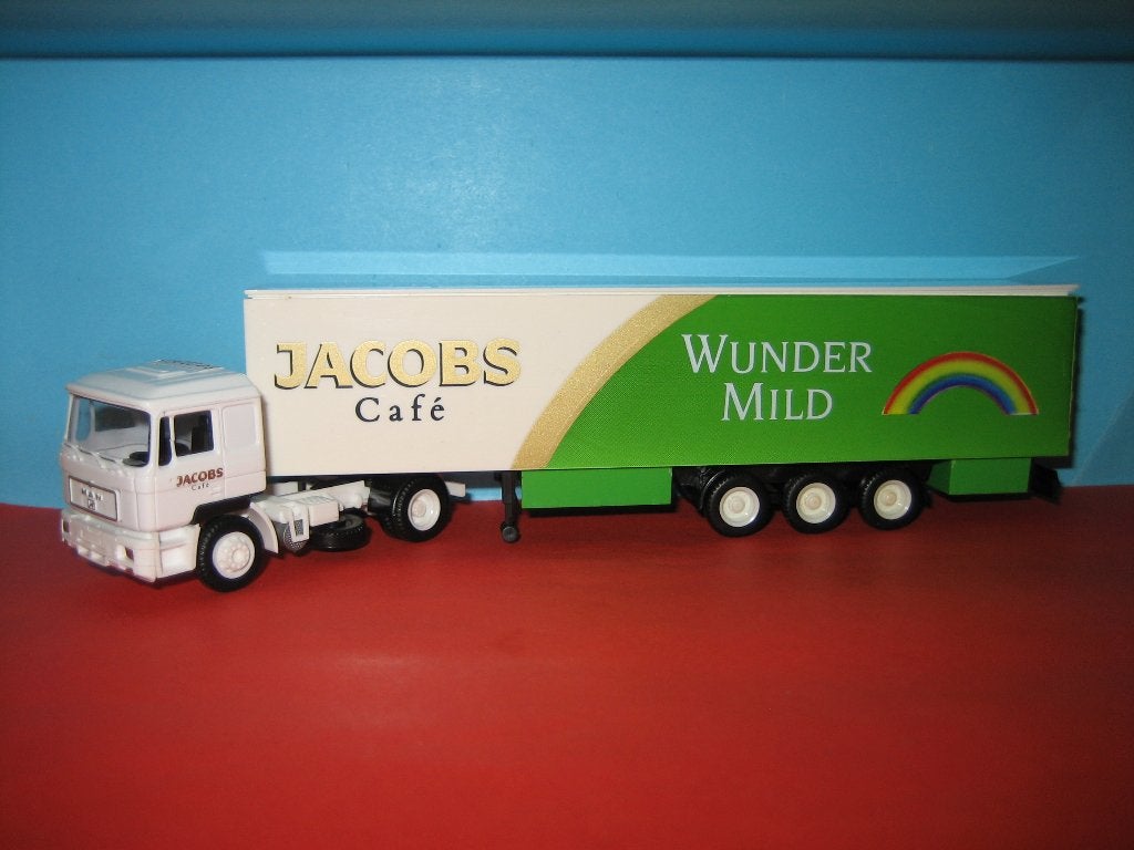 Jacobs-Cafe  Mild  MAN met oplegger  Herpa, Ophalen of Verzenden, Zo goed als nieuw, Bus of Vrachtwagen, Herpa