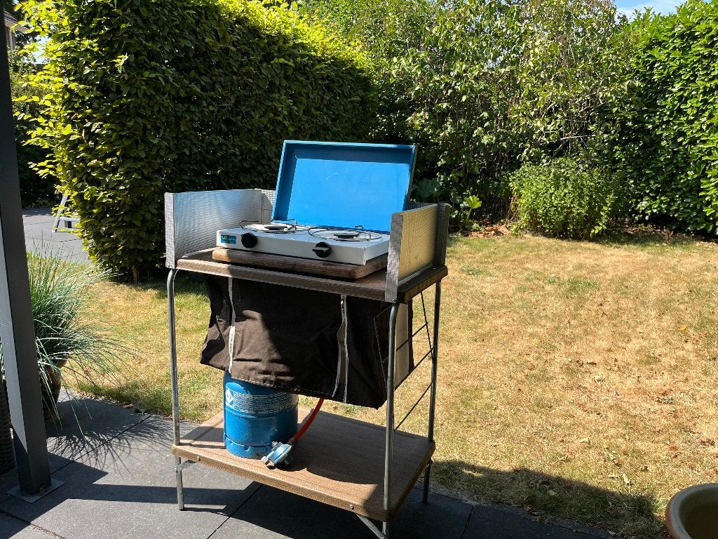 Opklabare campingkeuken met gasstel en gasfles, Ophalen, Gebruikt, Campingmeubel-accessoire