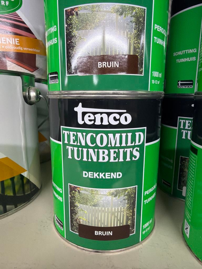6 liter Tenco Tencomild Tuinbeits Dekkend Bruin, Ophalen of Verzenden