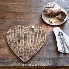 4 NIEUWE Rivièra Maison rattan heart placemats hart, Ophalen, Nieuw, Bruin