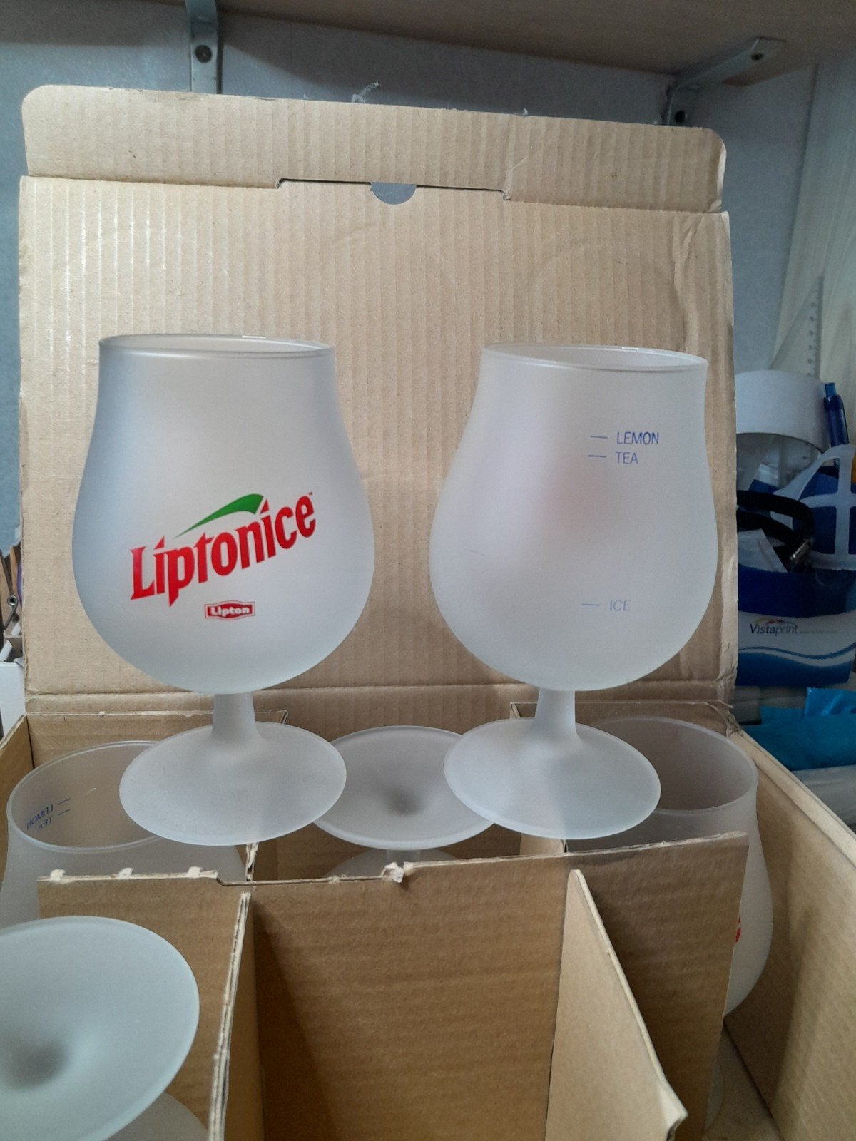 Te koop 6 nieuwe en orginele Lipton Ice glazen, Huis en Inrichting, Ophalen, Glas of Glazen, Overige merken, Nieuw