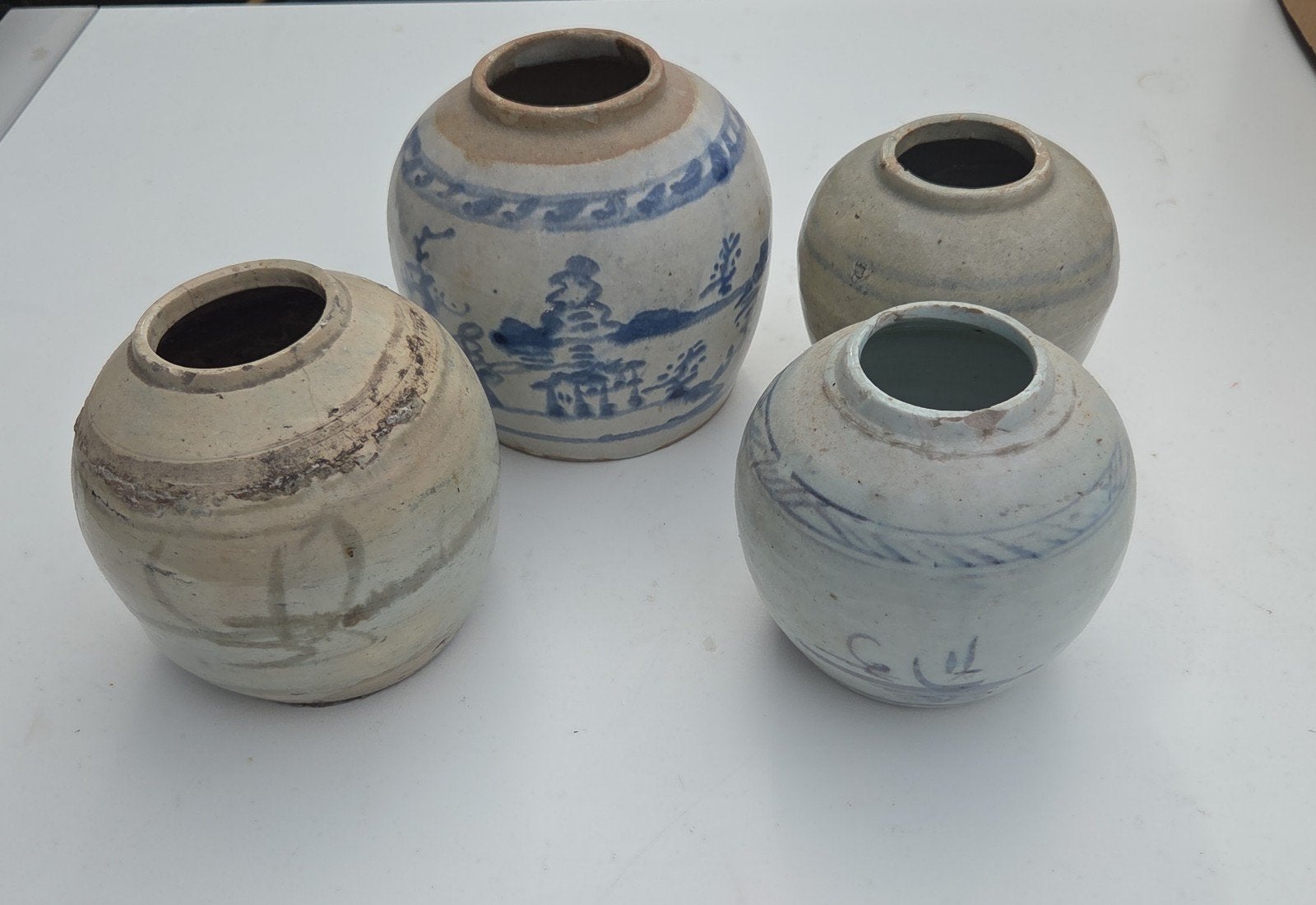 Chinese antieke blauwe en witte gemberpotten, Ophalen of Verzenden