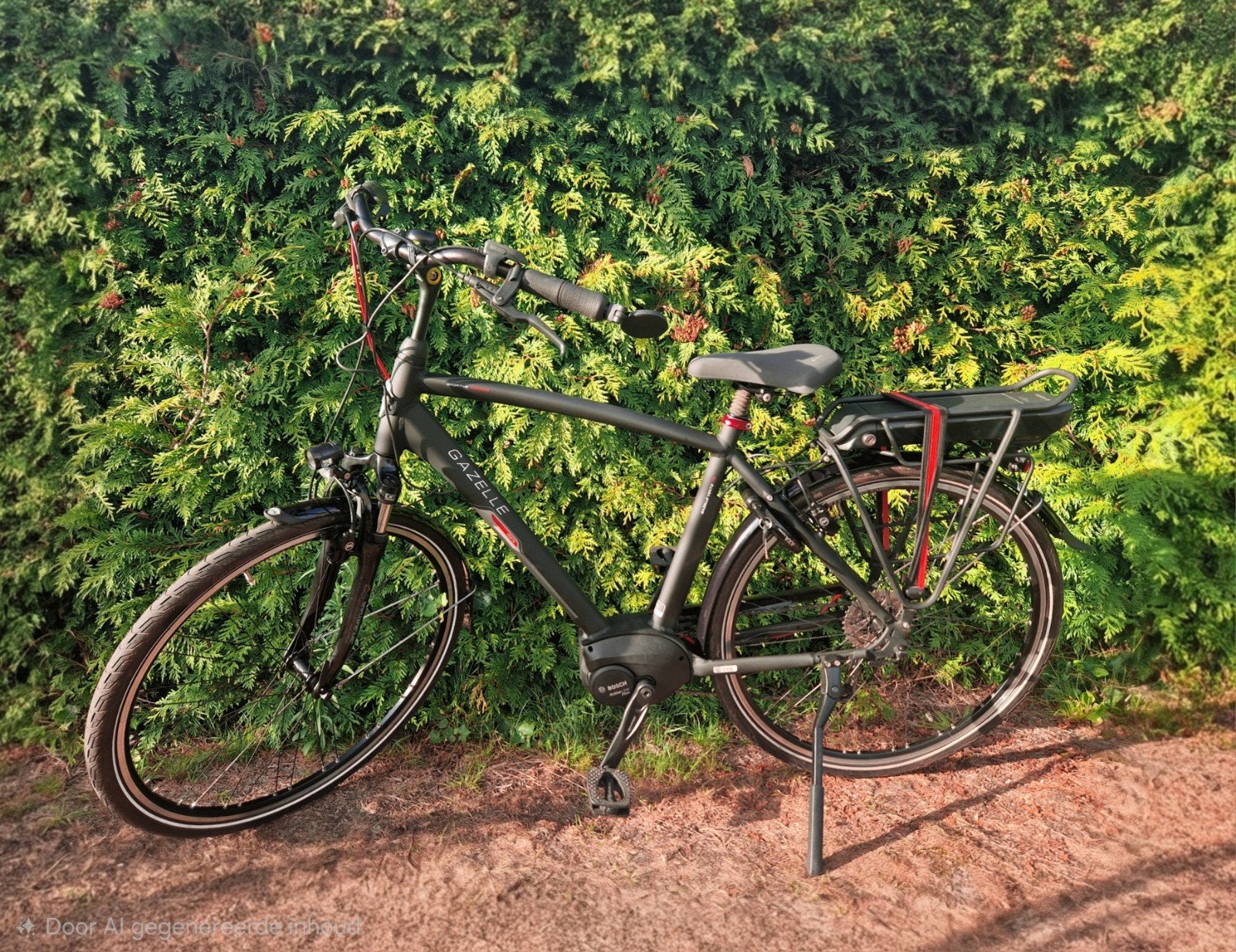 Gazelle vento sportive trekking (zwart/rood), Ophalen, Zo goed als nieuw, 51 tot 55 cm, 50 km per accu of meer