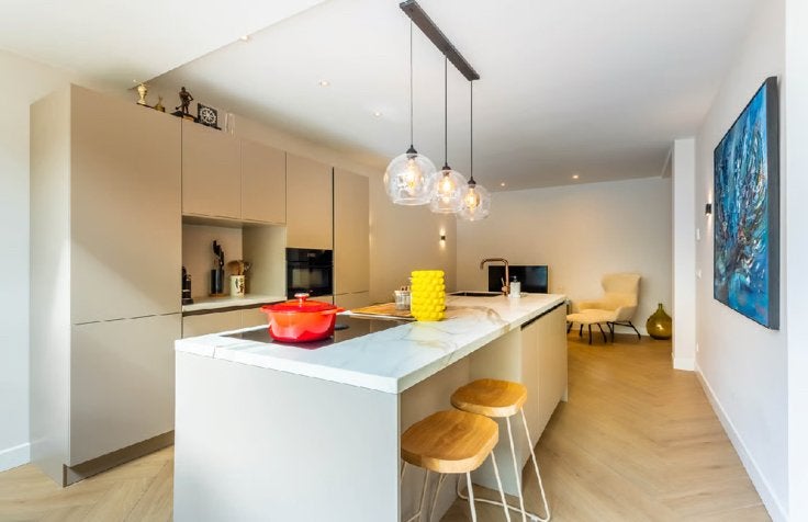 Moderne 3-lichts hanglamp van Straluma, Ophalen, Zo goed als nieuw, Glas