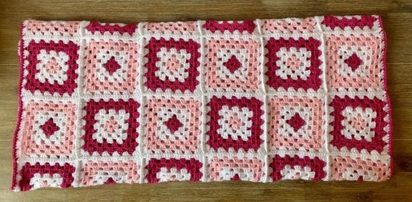 Gehaakte babydeken, Granny Squares, roze, Ophalen of Verzenden, Nieuw, Haken, Overige typen