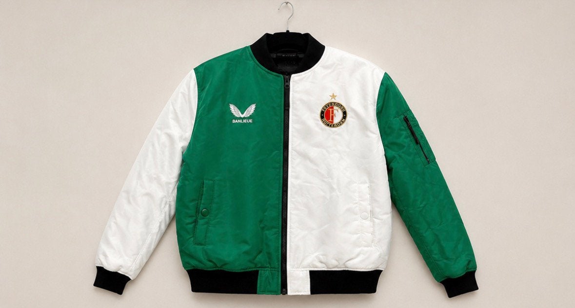 Banlieue x Feyenoord Bomberjack - Groen/Wit (Maat 158), Ophalen of Verzenden, Nieuw, Jongen, Jas