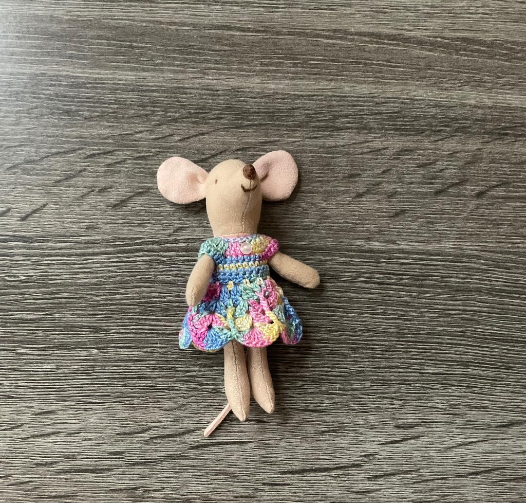 Leuk gehaakt jurkje van katoen voor Maileg muis van 12/13 cm, Verzenden, Nieuw, Kleertjes