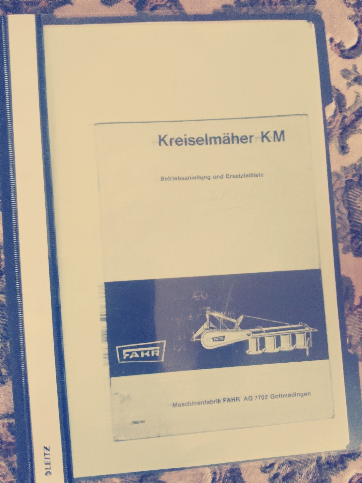 Fahr Kreiselmäher KM - Bedieningshandleiding en onderdelen, Ophalen of Verzenden, Gelezen, Werktuigbouwkunde, Maschinenfabrik FAHR AG