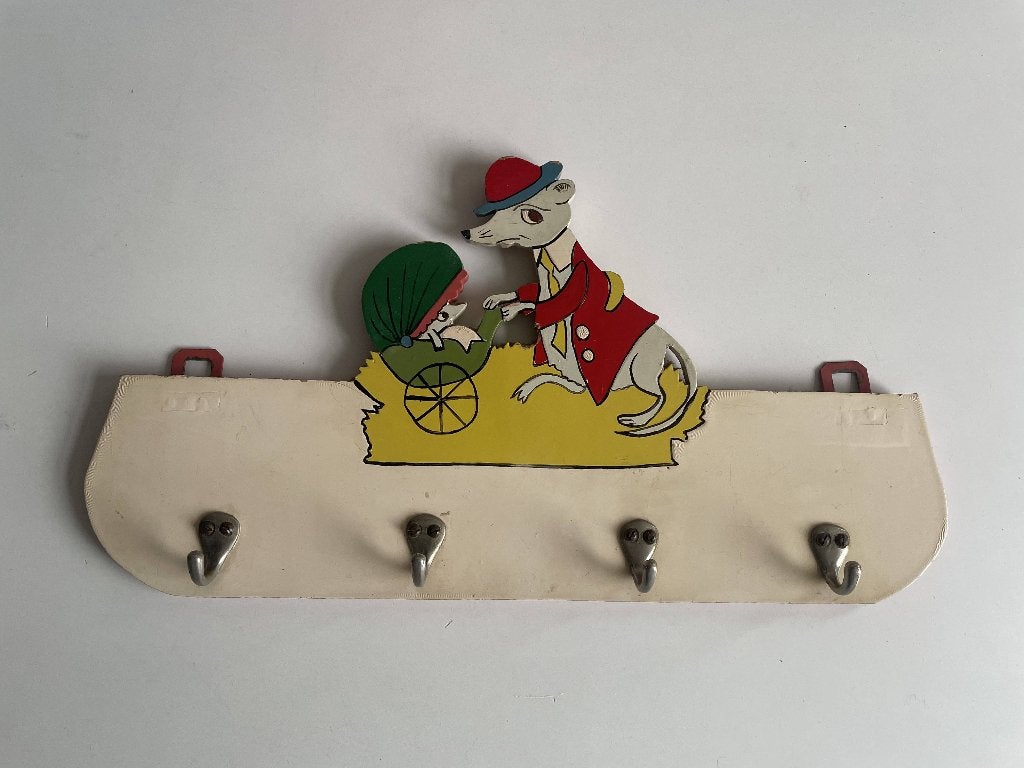 Handmade muizen wandkapstokje uit de 50-er jaren., Ophalen of Verzenden