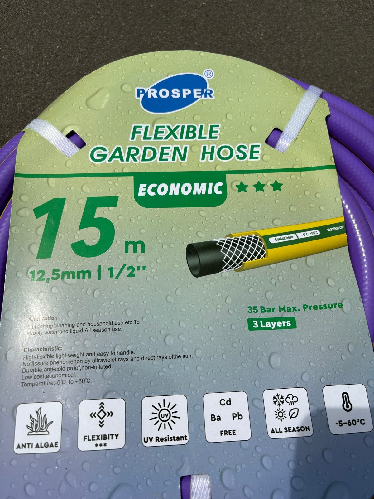 PROSPER Flexibele Tuinslang 15m - UV-bestendig & Anti-alg, Ophalen of Verzenden, Tuinslang
