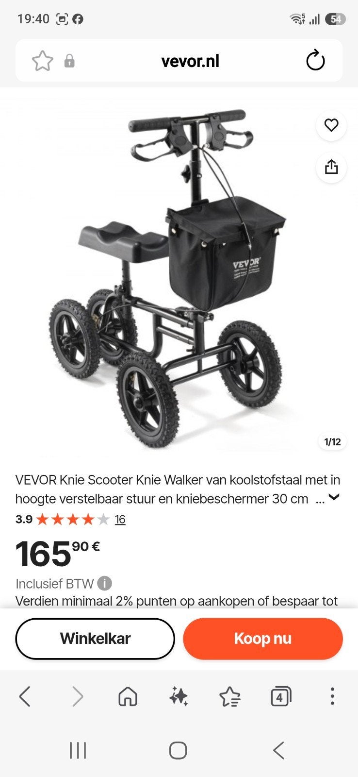 Kniescooter/step!, Diversen, Rollators, Nieuw, Ophalen of Verzenden