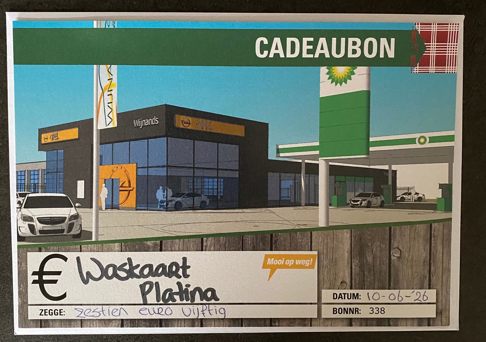 Cadeaubon voor de wasstraat, Eén persoon, Cadeaubon