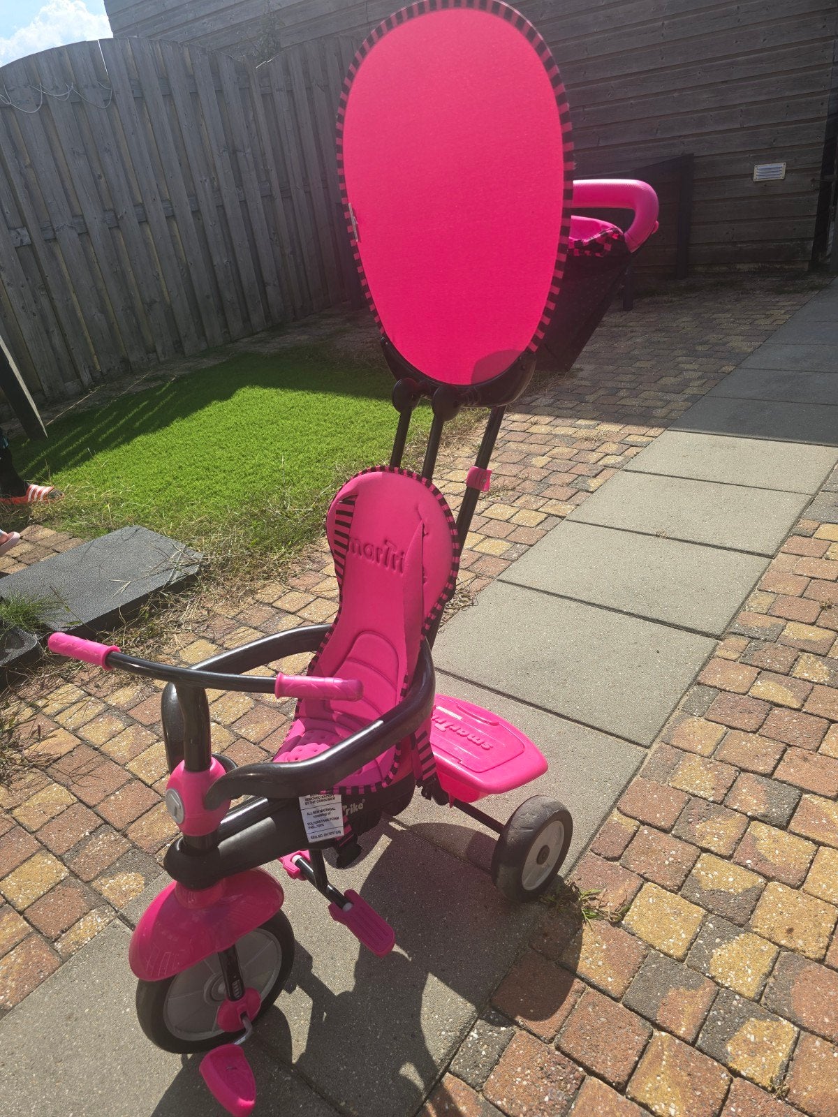 Smartrike driewieler fiets roze met duwstang, Ophalen, Gebruikt, Smartrike, Duwstang