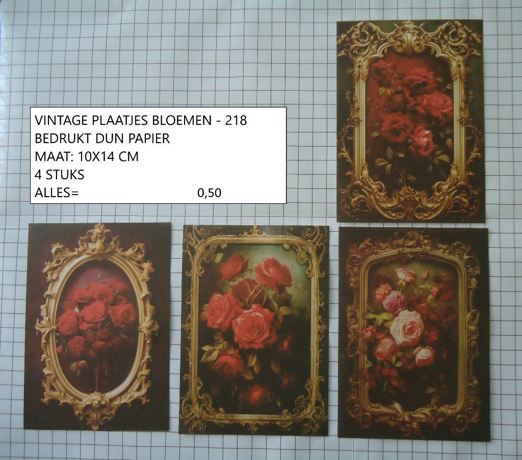 ⚠️nu 0,25: vintage plaatjes bloemen 218 ( alleen verzenden, Hobby en Vrije tijd, Scrapbooking, Ophalen, Nieuw, Papier of Karton