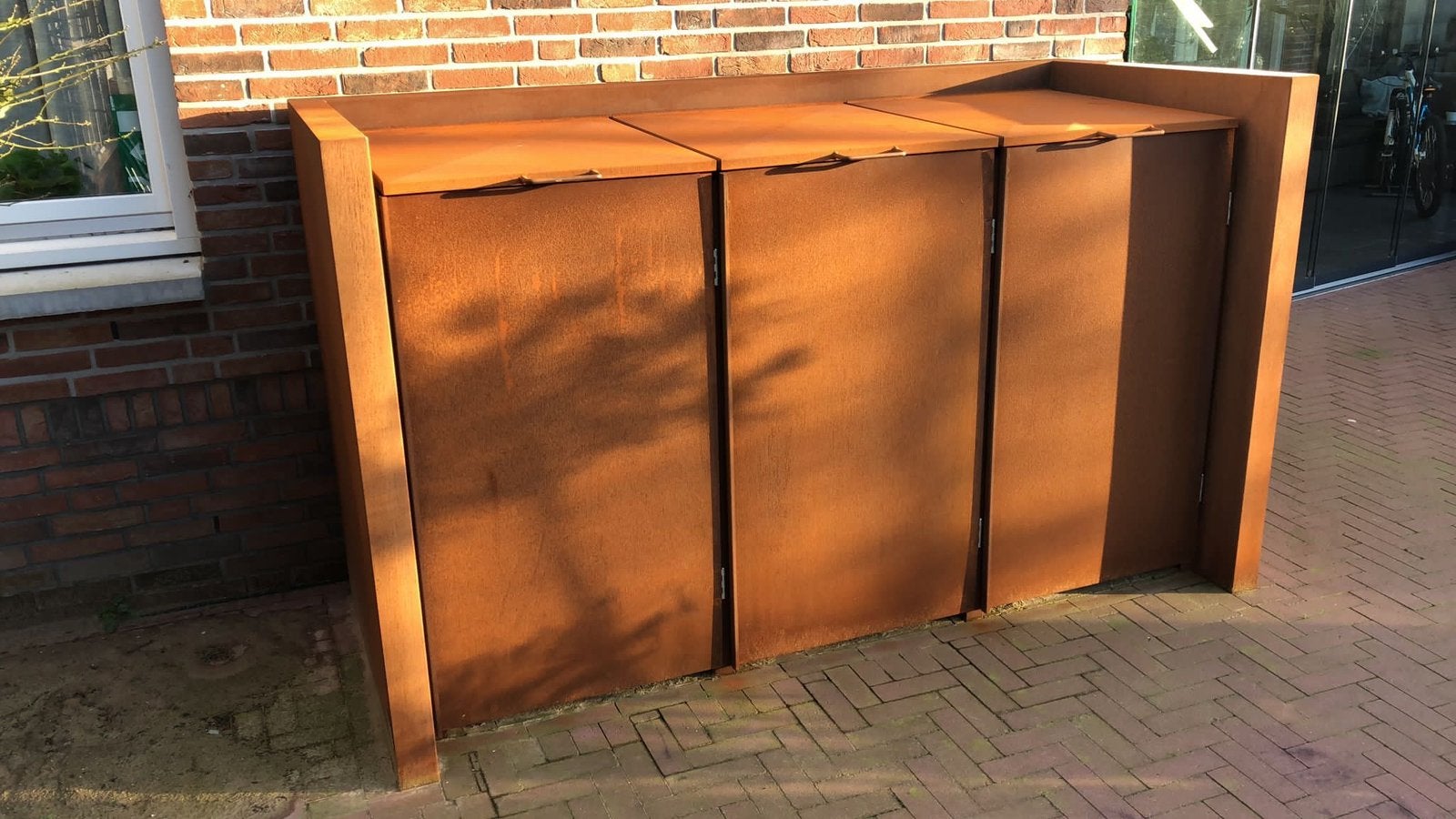 Cortenstaal container ombouw, Tuin en Terras, Bergingen en Tuinkasten, Nieuw, Containerberging, Metaal, Ophalen