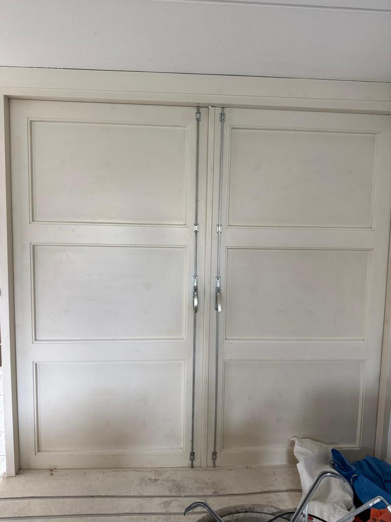 Dubbele opensl: garage deur met aparte loopdeur 110,110,80, Ophalen, Gebruikt, 120 cm of meer, Garagedeur