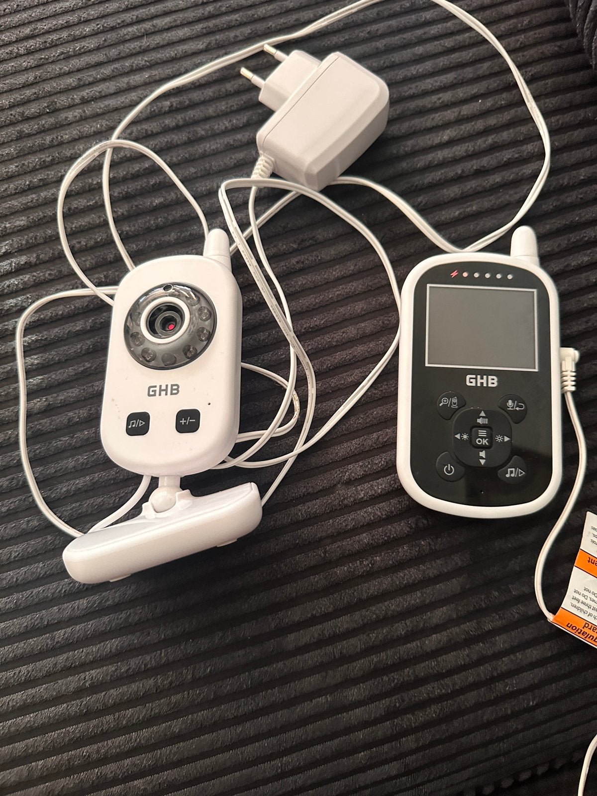 GHB Video Babyfoon met camera en scherm, Ophalen, Zo goed als nieuw, Minder dan 100 meter, Camera