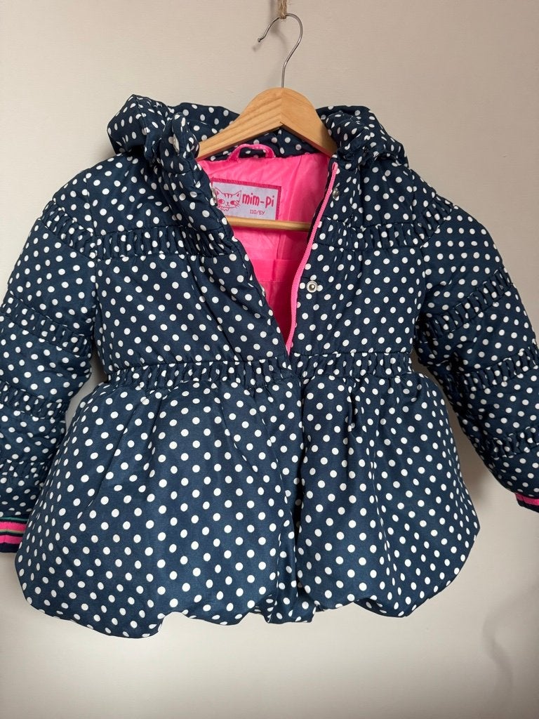 Blauwe meisjes winter jas 104., Kleding | Dames, Jassen | Winter, Verzenden, Zo goed als nieuw, Maat 34 (XS) of kleiner