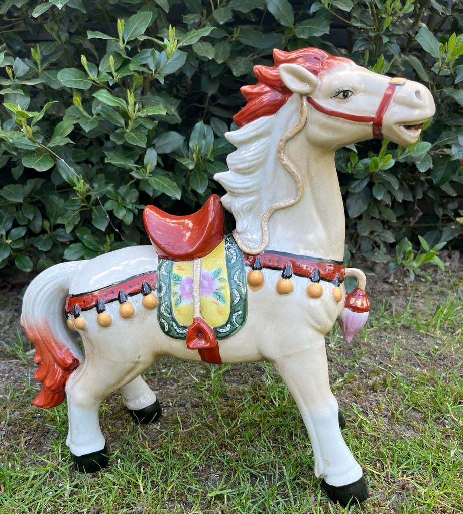 Groot Keramisch carrousel /Chinees tang paard, Antiek en Kunst, Ophalen of Verzenden
