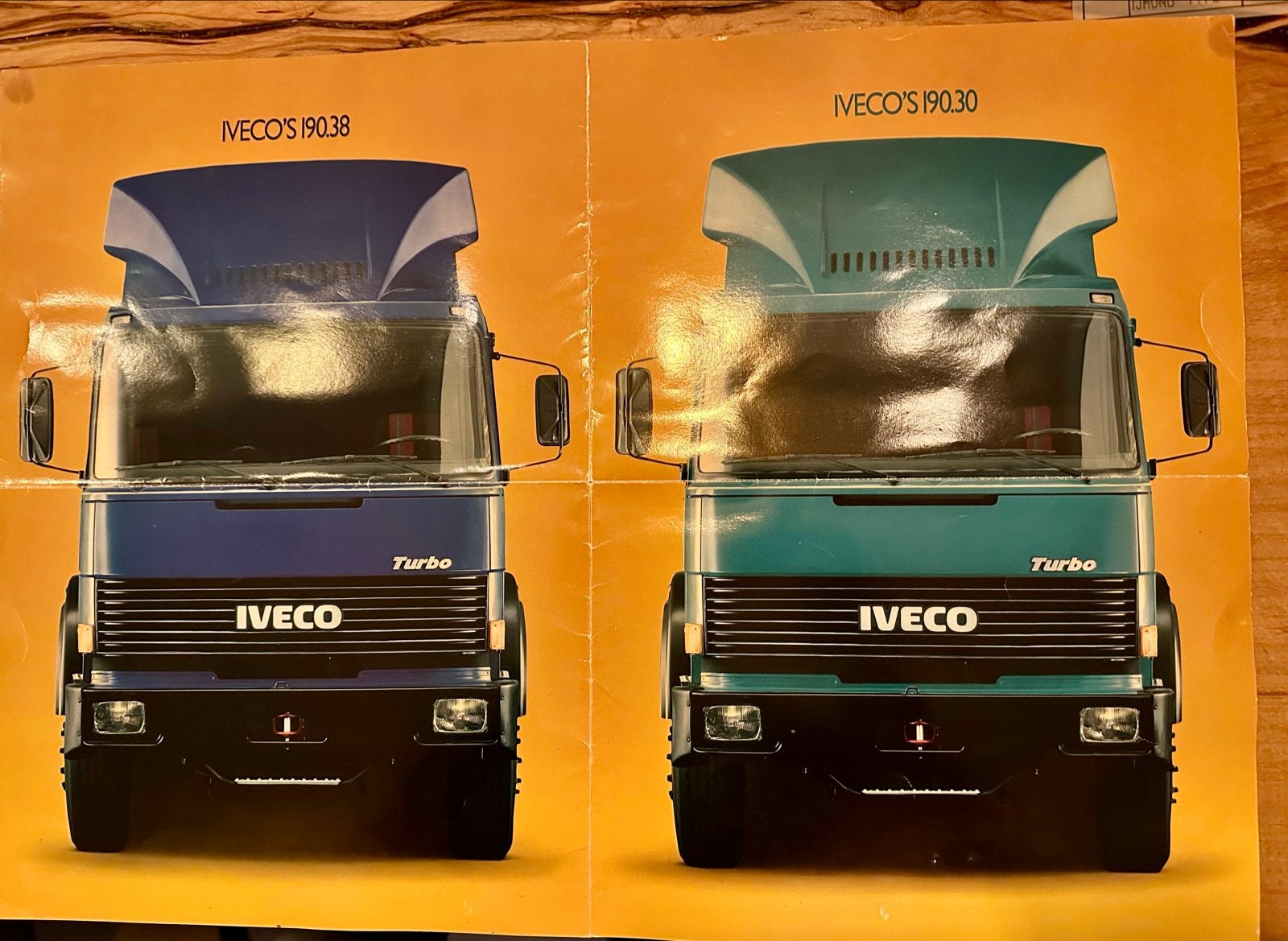 Vintage IVECO vrachtwagen poster - reclame, Ophalen, Gebruikt, Rechthoekig Liggend, A1 t/m A3