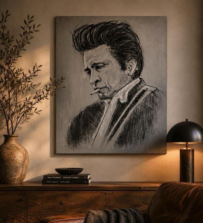 Uniek Johnny Cash portret, Ophalen
