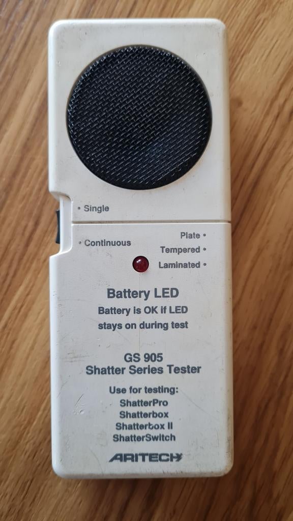 Aritech GS 905 glasbreuk tester, Ophalen of Verzenden, Detector, Sensor of Melder, Overige soorten