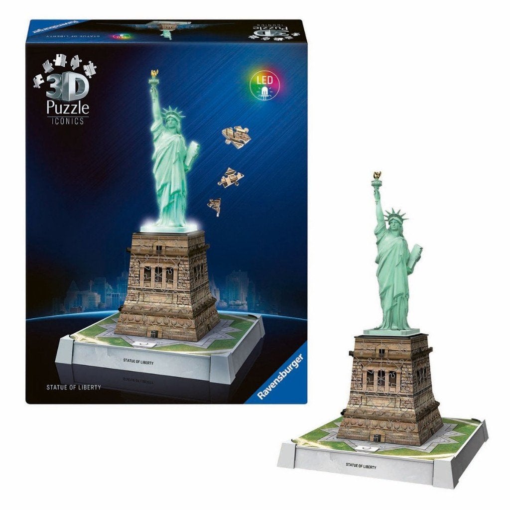3d puzzel vrijheidsbeeld met licht - Statue of Liberty, Ophalen of Verzenden, Minder dan 500 stukjes, Zo goed als nieuw, Rubik's of 3D-puzzel