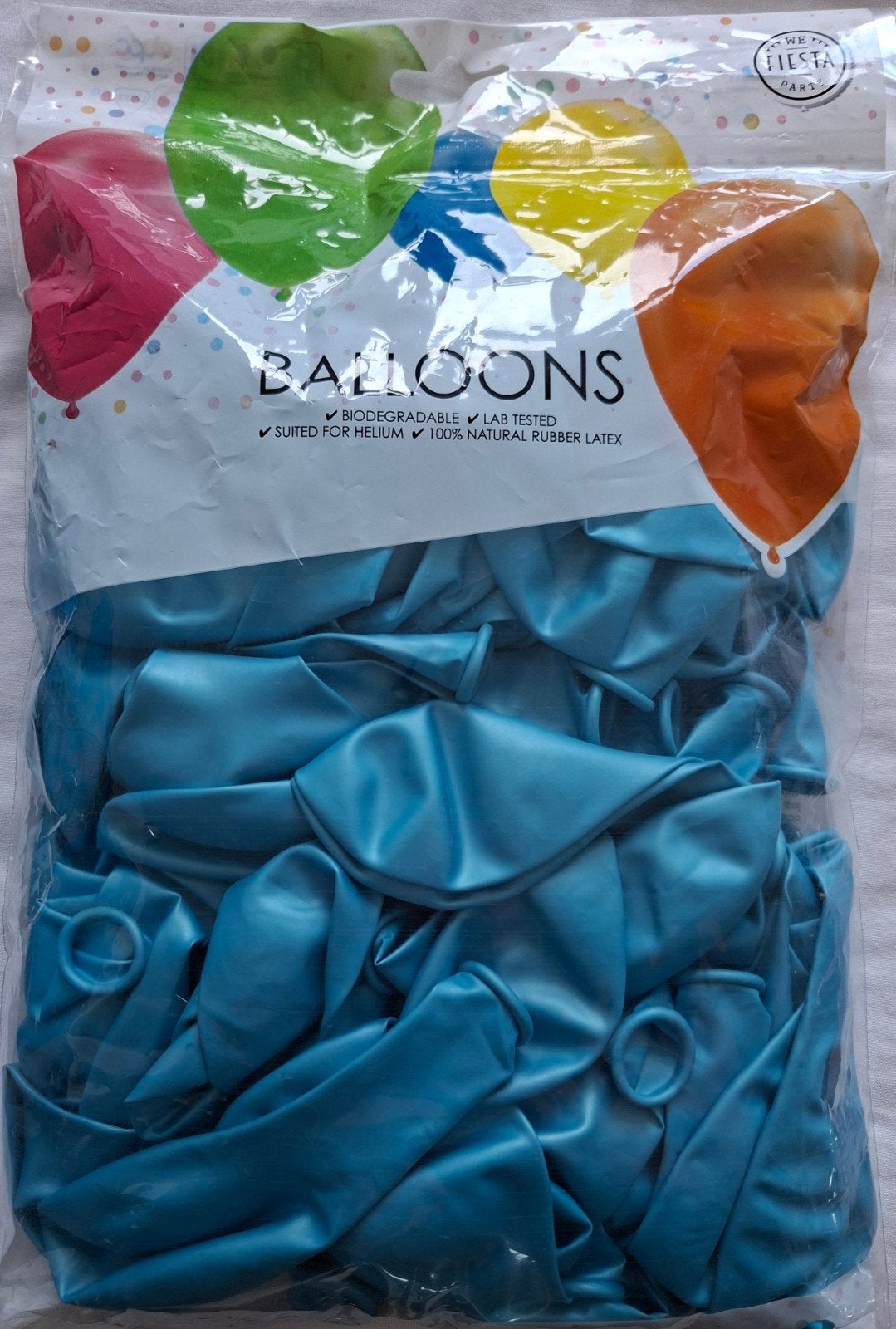 100 Lichtblauwe Parel Ballonnen 12 inch / 30 cm, Ophalen of Verzenden, Nieuw, Versiering, Overige