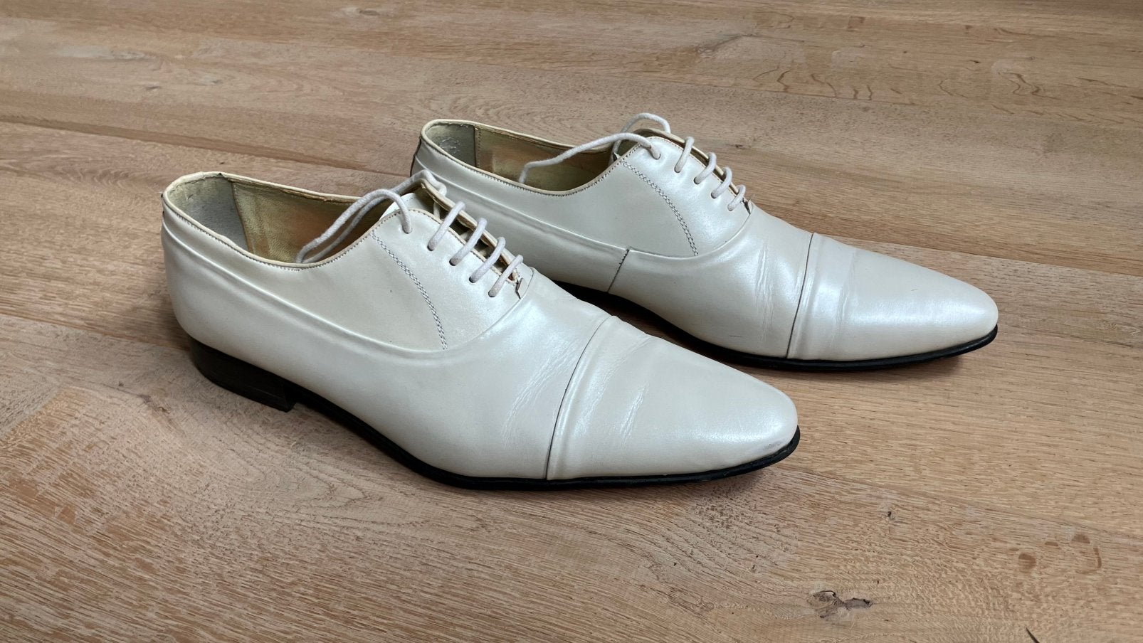 Pepe Milan herenschoenen, m 43 (valt als 44), wit, trouwen, Wit, Ophalen of Verzenden, Zo goed als nieuw, Veterschoenen