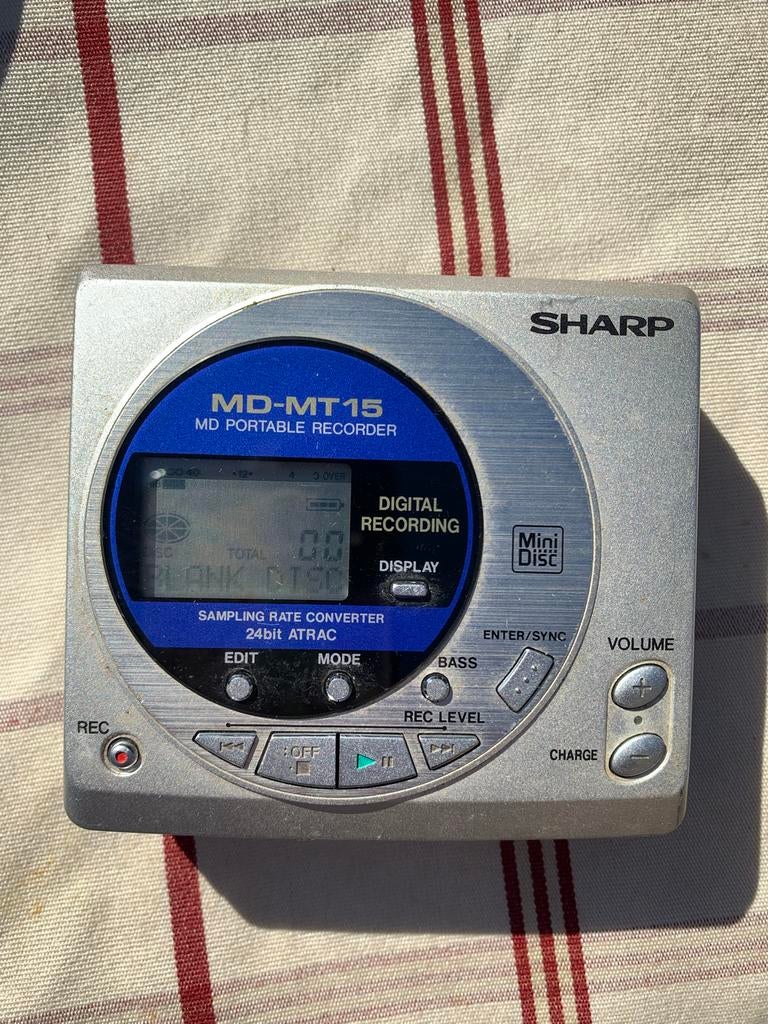 Sharp MD-MT15 MD Portable Recorder - Minidisc Speler, Audio, Tv en Foto, Walkmans, Discmans en Minidiscspelers, Ophalen, Minidisc-recorder