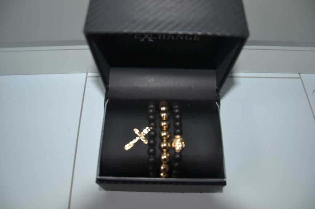 3 herenarmbanden van american exchange., Overige materialen, Zwart, Nieuw, Ophalen of Verzenden
