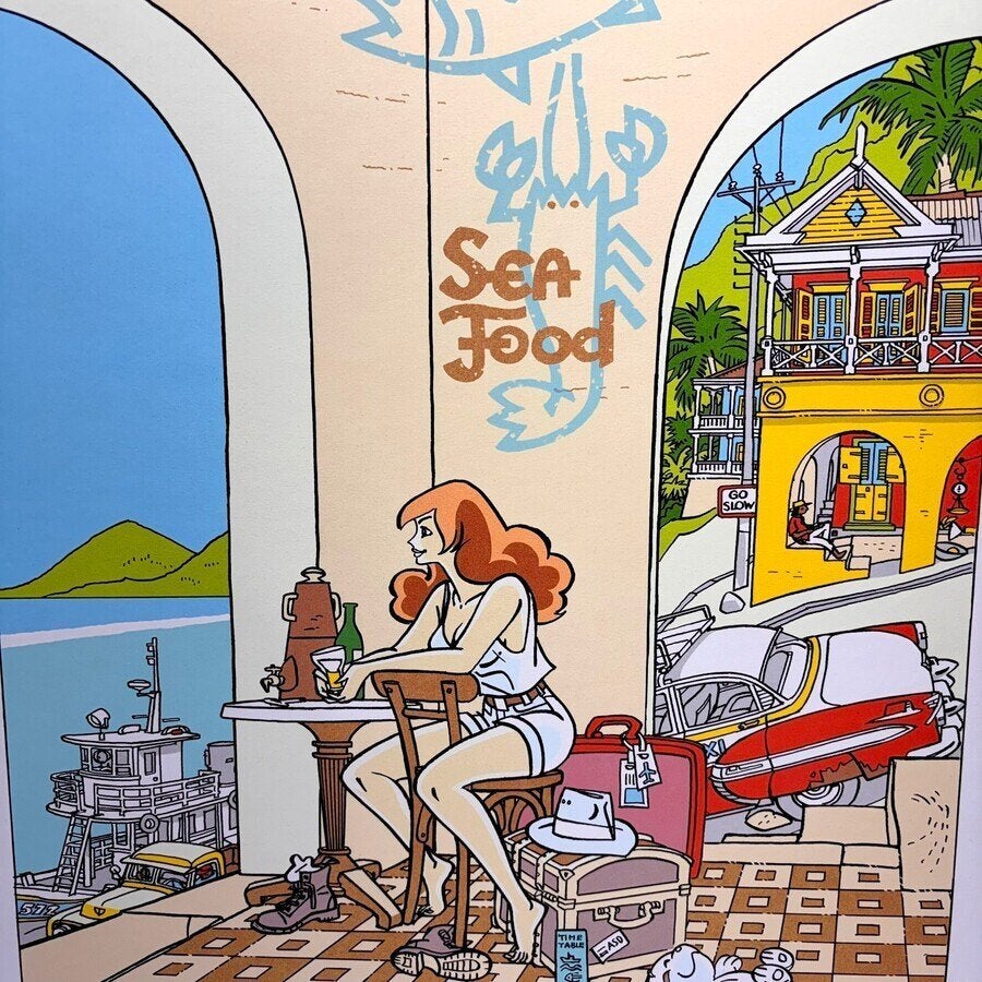 Henk Kuijpers (1946)  Franka 'Go Slow' (Drinks and Sea Food), Ophalen of Verzenden