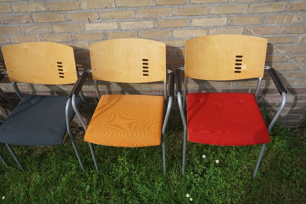 Partij stoelen stapelbare kantoorstoelen vergaderstoelen, Huis en Inrichting, Stoelen, Gebruikt, Overige kleuren, Ophalen of Verzenden