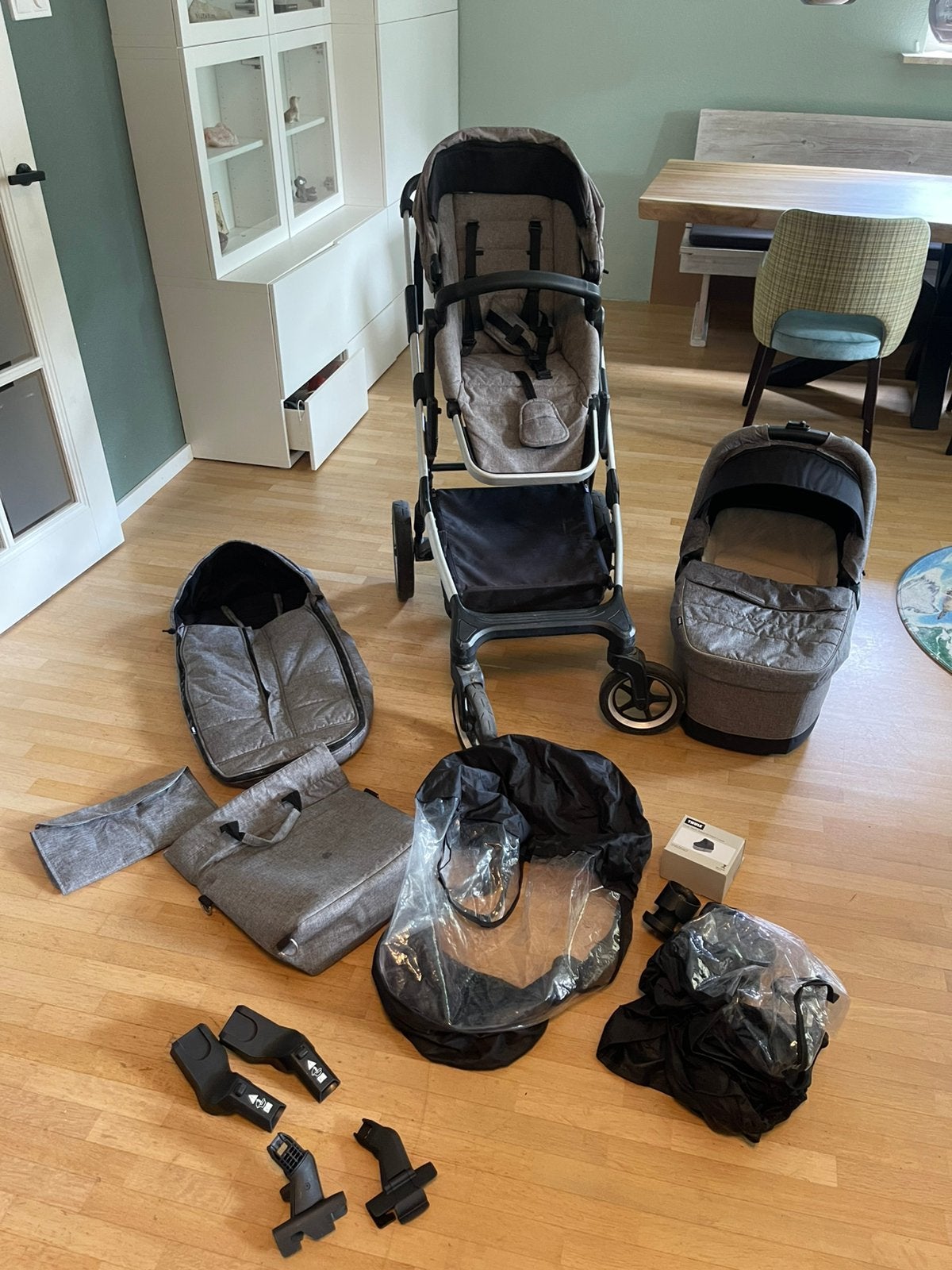 Thule Sleek duowagen super compleet, Gebruikt, Duowagen, Combiwagen, Ophalen
