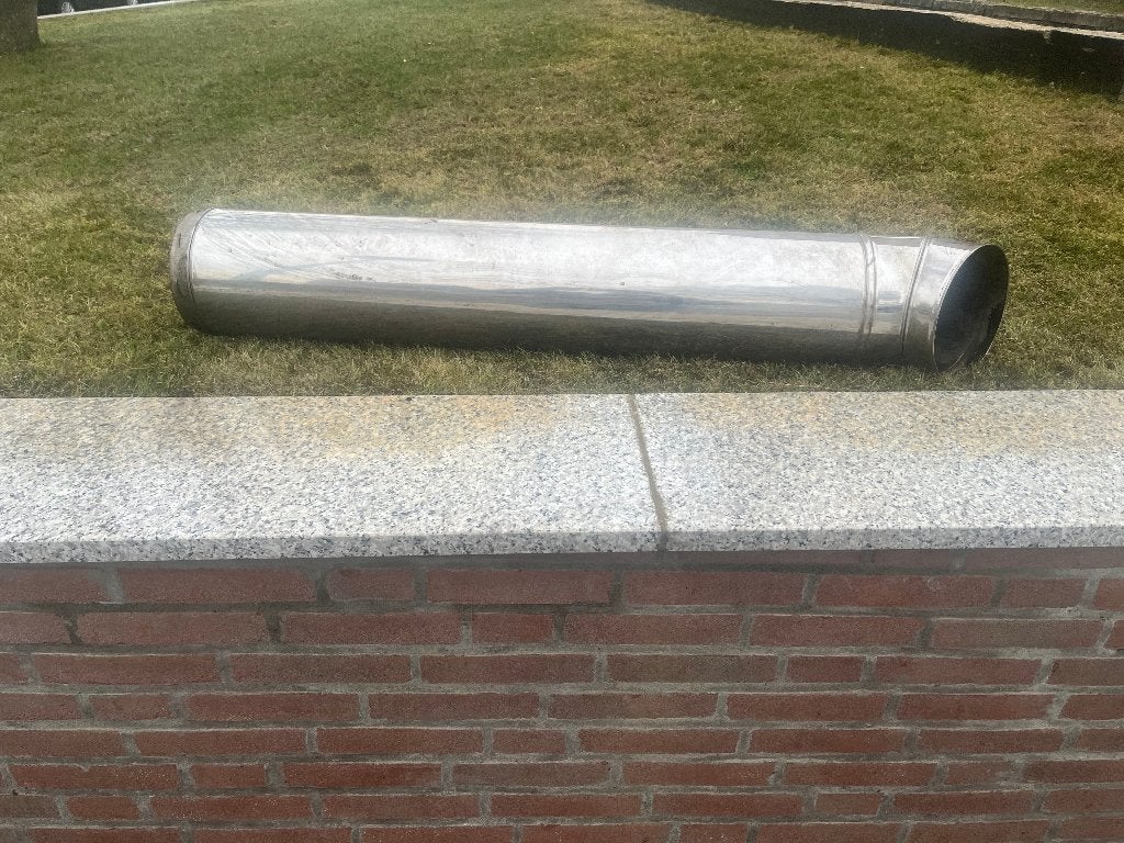 DUBBELWANDIGE RVS-PIJP, Doe-het-zelf en Verbouw, Buizen en Afvoer, Bochten, Gebruikt, Ophalen of Verzenden, Rvs