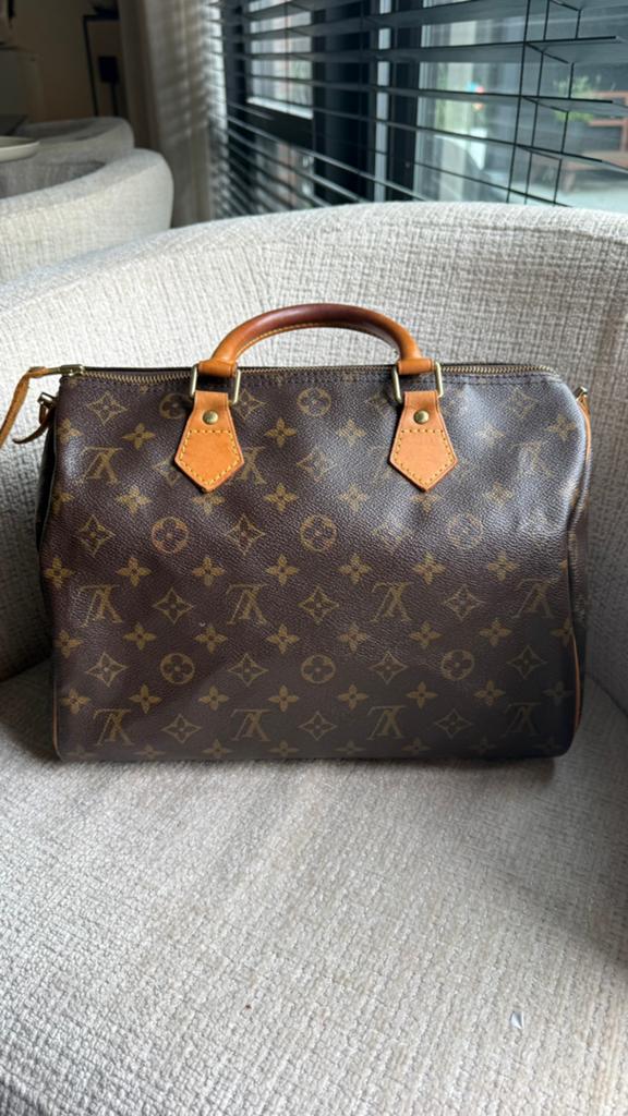 Louis Vuitton speedy 30, Ophalen of Verzenden, Zo goed als nieuw, Bruin, Handtas