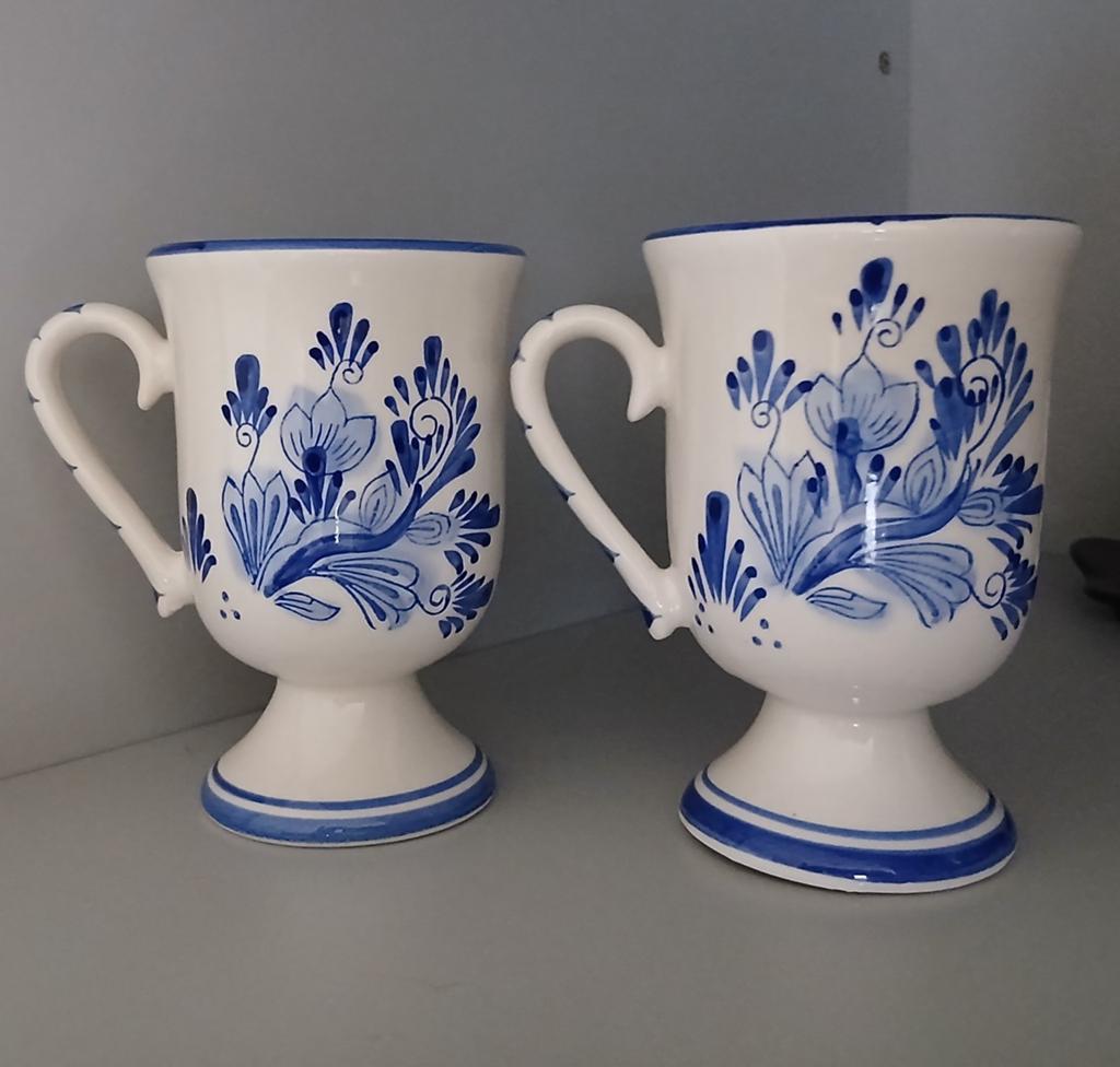Delfts blauw bekers 2 stuks, Ophalen of Verzenden