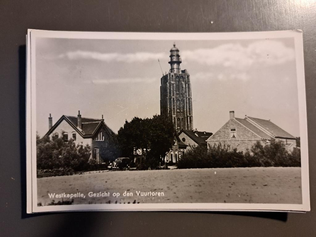 Westkapelle - gezicht op den vuurtoren, Ophalen of Verzenden, 1940 tot 1960, Gelopen, Zeeland