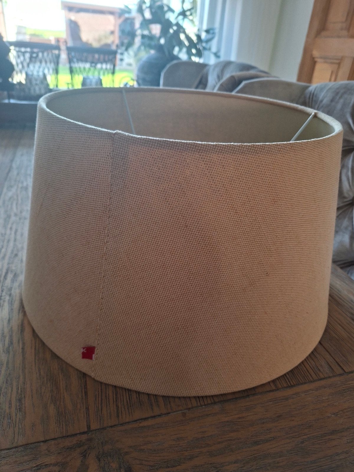 Super grote stoffen lampenkap, Gebruikt, Overige typen, Beige, Rond
