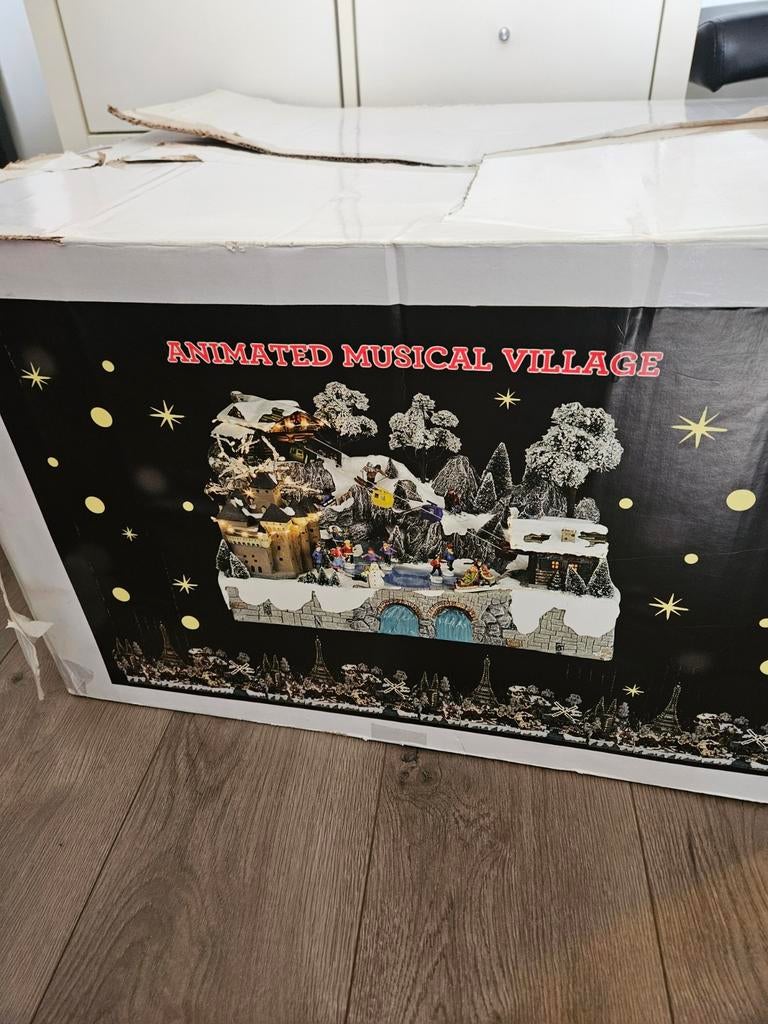 Kabelbaan met schaats vijver kerstdorp, Diversen, Kerst, Ophalen