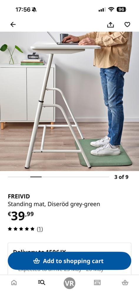 Sta-mat IKEA FREIVID Diseröd grijsgroen, Huis en Inrichting, Stoffering | Tapijten en Kleden, Ophalen, Minder dan 50 cm, Gebruikt